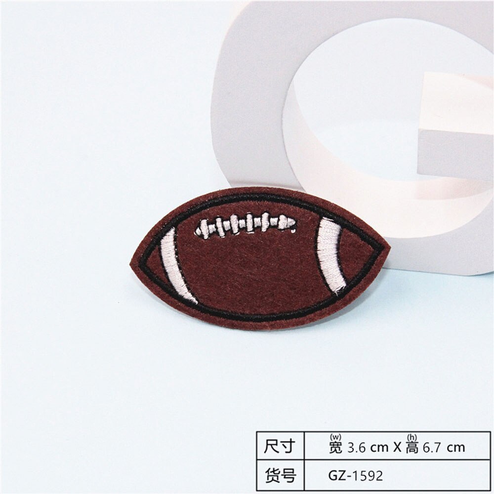 Parches bordados de fútbol, baloncesto y Rugby para mujeres y niñas, parche de planchado para ropa, aplique de pegatina, accesorio DIY B189: BU189N5