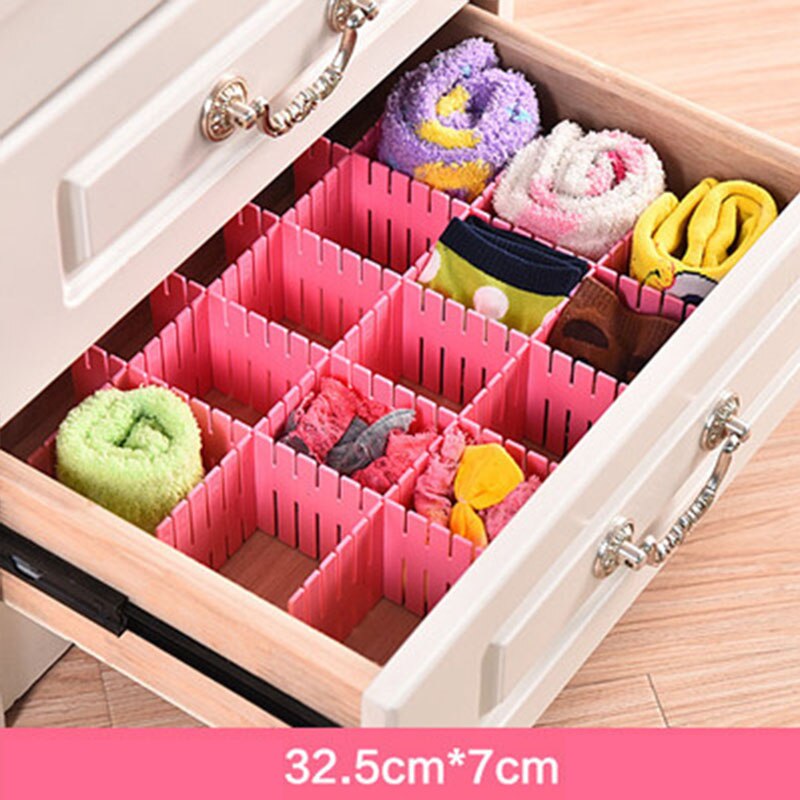 Diy Drawer Storage Rack Detachable Free Combination Partition Desk Organizer Desktop Accessories Household Items: Long section pink