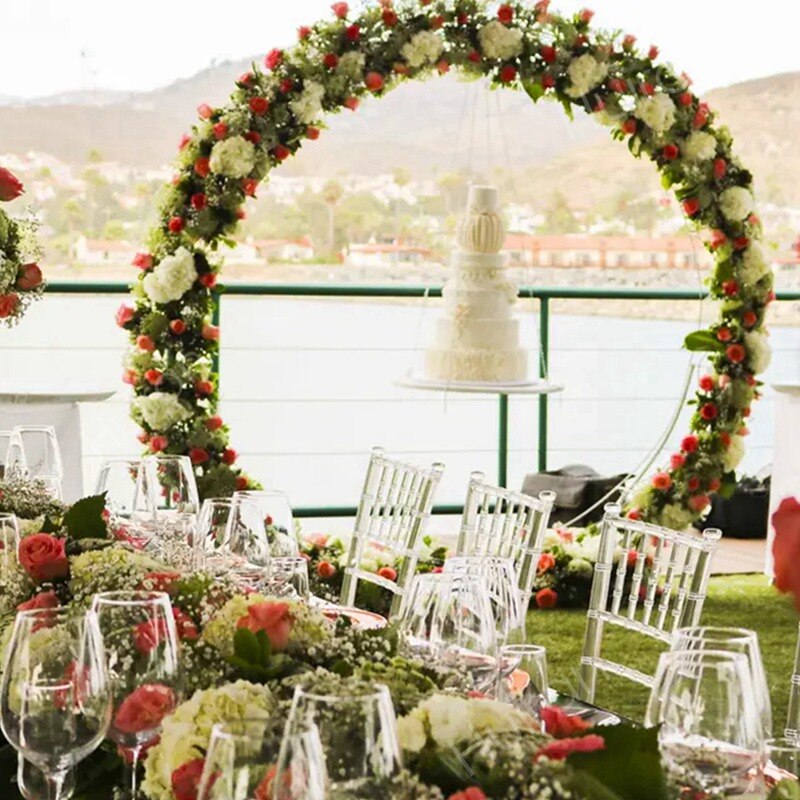 Square Wedding Arch Background Prop Single Arch Recyclable PVC Ring Outdoor Lawn Weding Flower Door Rack Wedding Birthday Decor