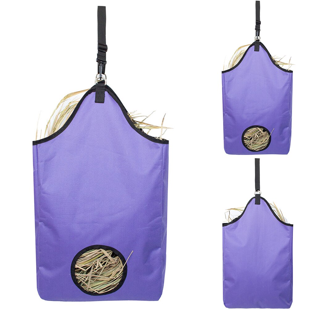 Cattle Waste Reduce Lightweight Portable Horse Feeding Hay Bag Wear Resistant Practical Outdoor Farm Round Hole Storage
