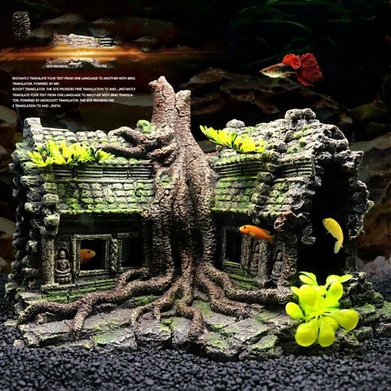 Résine Imitation bois racine maison ruines Aquarium ornement aquarium aquarium décoration Aquarium accessoires aquarium décor