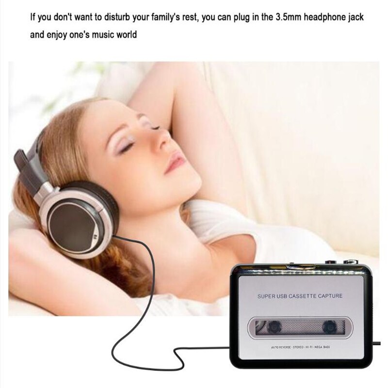 Cassette Player USB Cassette Capture Radio Player Tape to MP3 Converter USB Capture Audio Music Player Tape Cassette Recorder