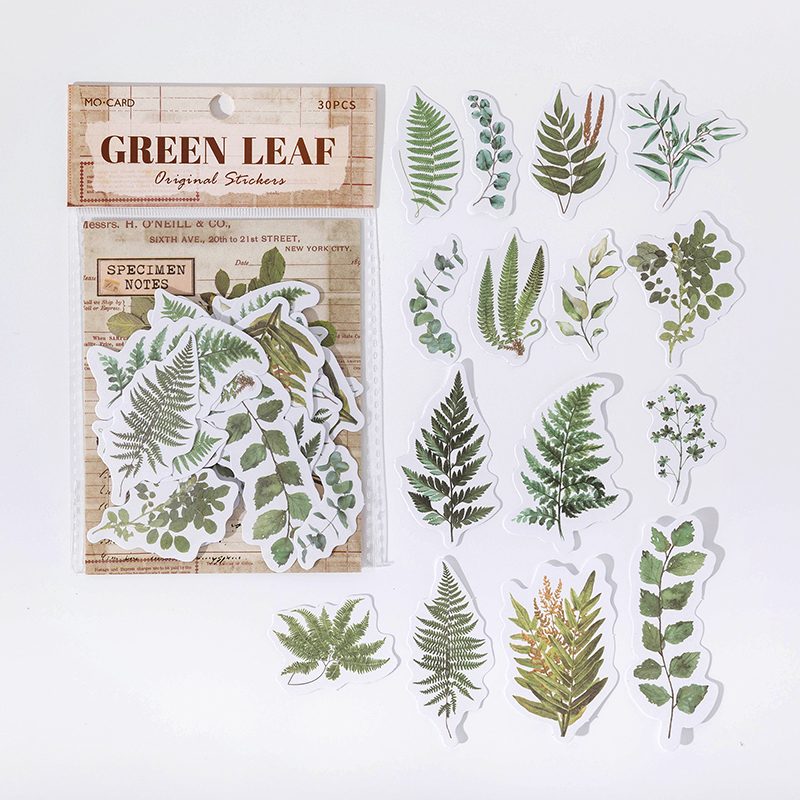 30 Pcs Writable material Stickers Plants Flowers Decorative Decals For Scrapbooking Stick Labels junk journal supplies: Light Grey