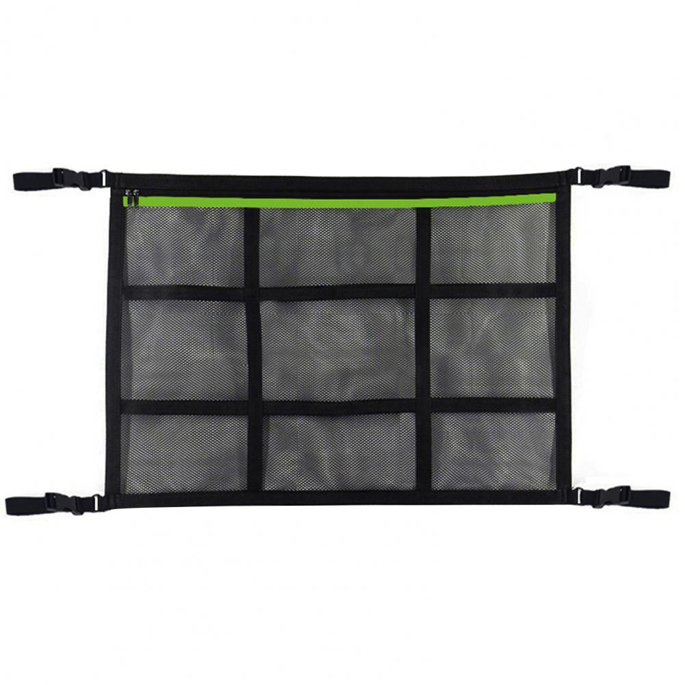 Net Bag Adjustable High Toughness Polyester Zipper Adjustable Drawstring Ceiling Net Pocket for Car