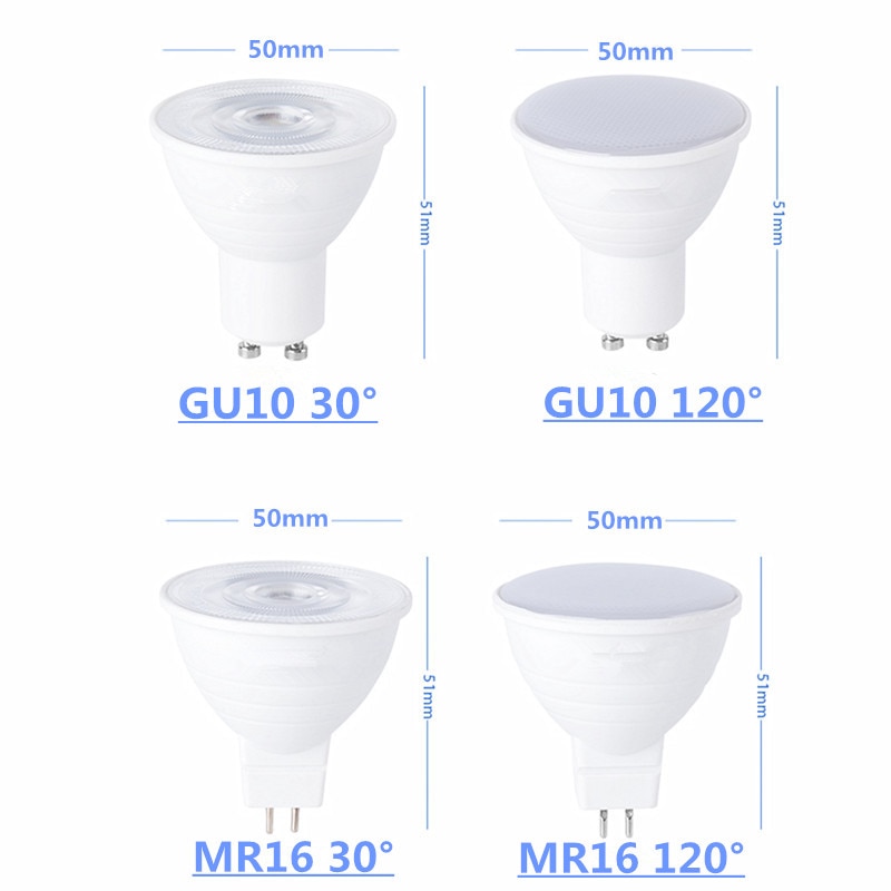 GU10 MR16 LED-lamp Spotlight 12V 110V 220V Natuurlijk licht Natuurwit 4000k Koel wit 6500k Warm wit 3000k Dimbare COB-lamp