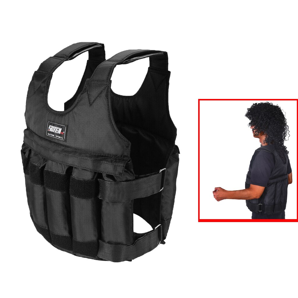 Gilet de poids réglable 50kg, pour adultes, charge, lesté, Fitness, entraînement, musculation, avec 12 sacs