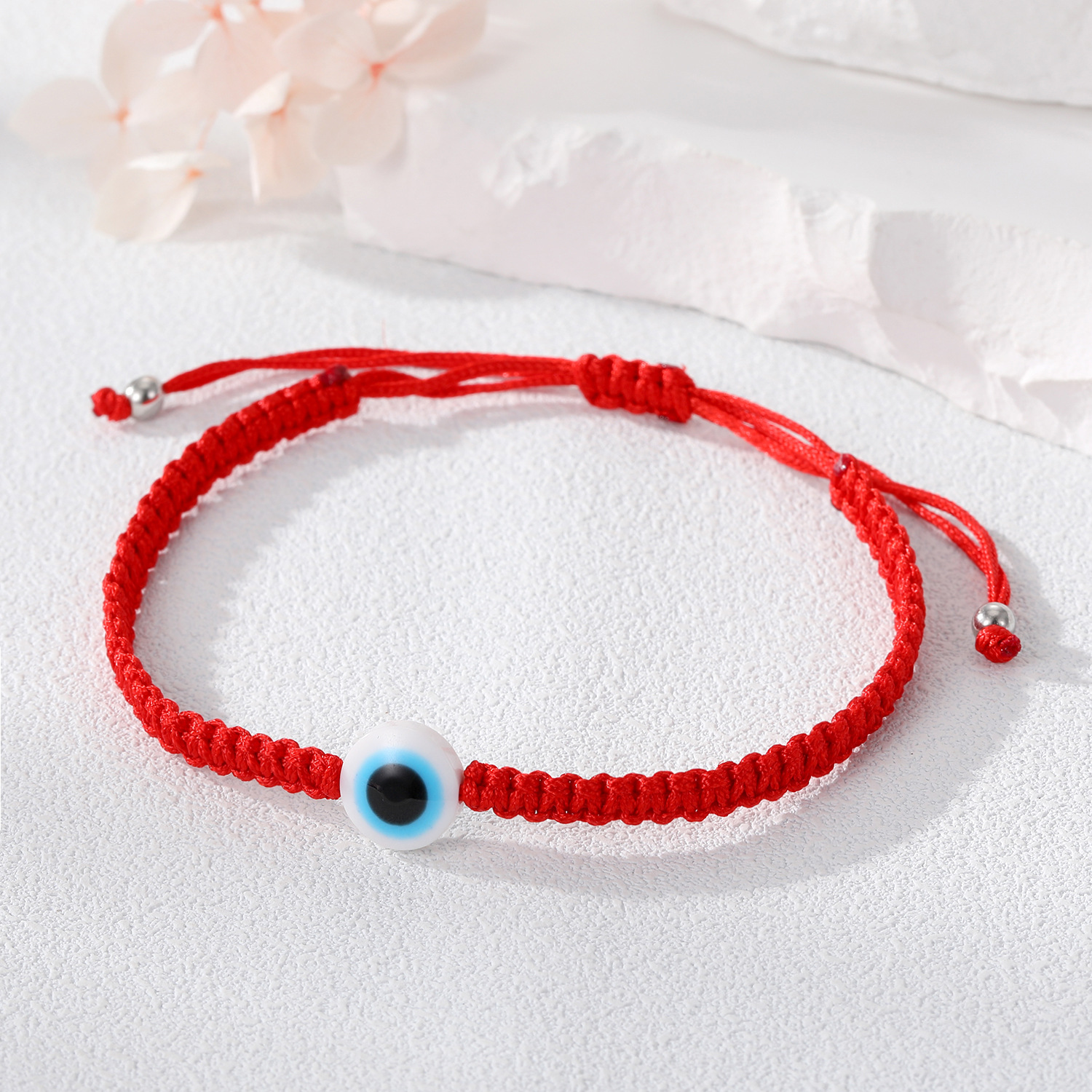 Ronde Hars Evil Eye Vierkante Knoop Macrame Armband Vrouwen 2024 Mode Nazar Boncuk Turkse Eye Rode String Handgemaakte Sieraden: Hot Stamping