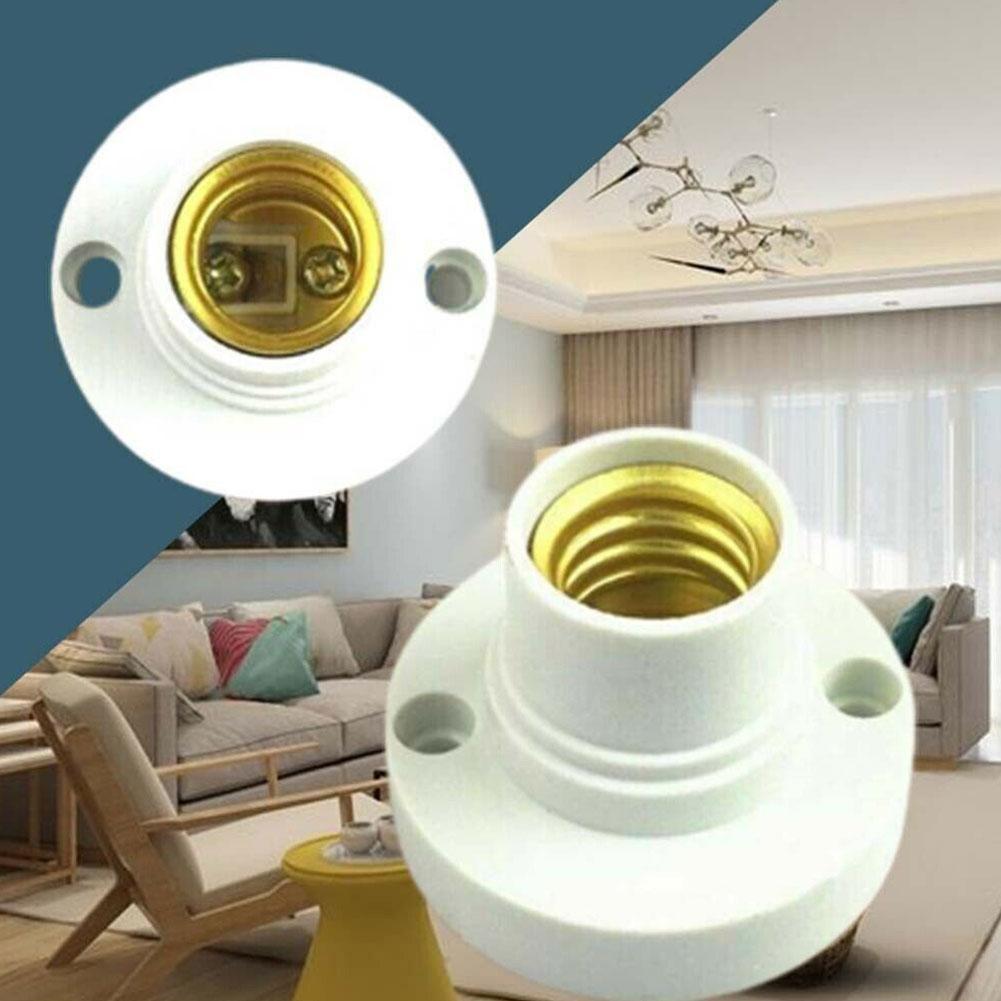 Brand Screw Lamp Socket E14 Environmental Protection Flat Lamp Socket Socket Adapter