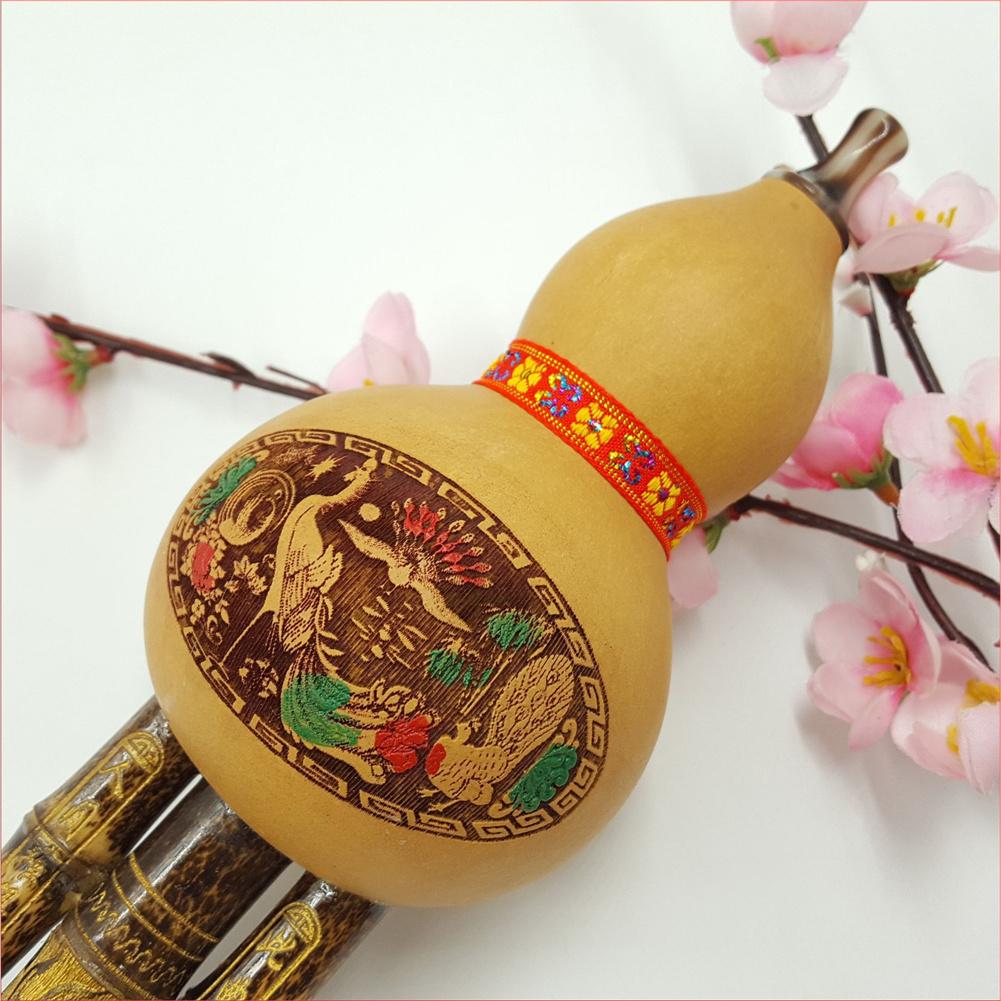 Chinese Handmade Hulusi Bamboo Gourd Cucurbit Flute Ethnic Musical Instrument For Beginner Music Lovers With Packing Box