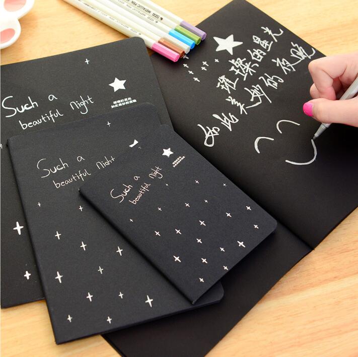 Black blank sketch book , soft cover black sketchbook for drawing , scrapbooking , dairy , painting notebook: Default Title