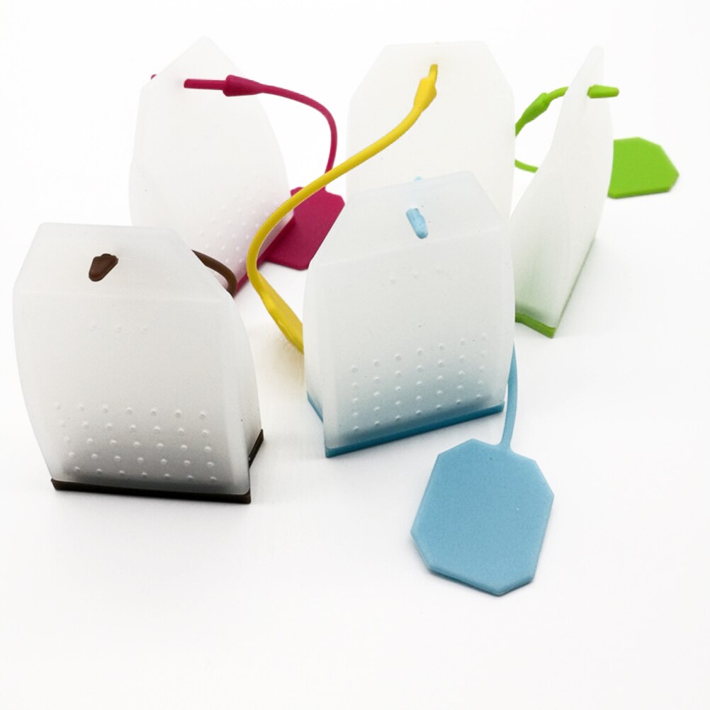 6pcs Silicone Reusable Tea Bag Tea Infuser Strainer Loose Leaf Filters Steeper for Tea Cups Mugs Teapots (Random Color)