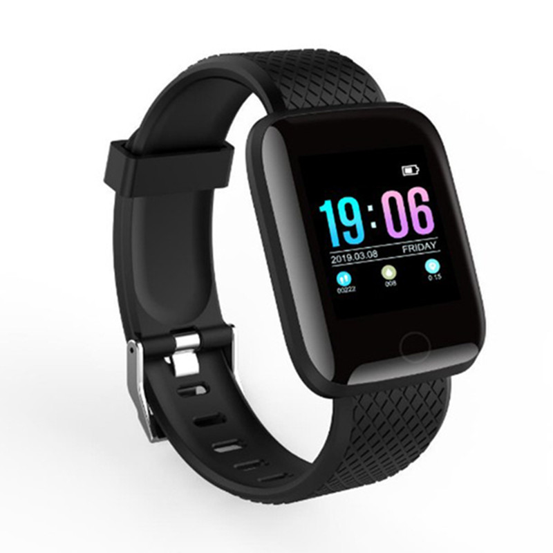 Abay montre intelligente hommes pression artérielle Smartwatch femmes moniteur de fréquence cardiaque Fitness Tracker montre Sport pour Android IOS: Black