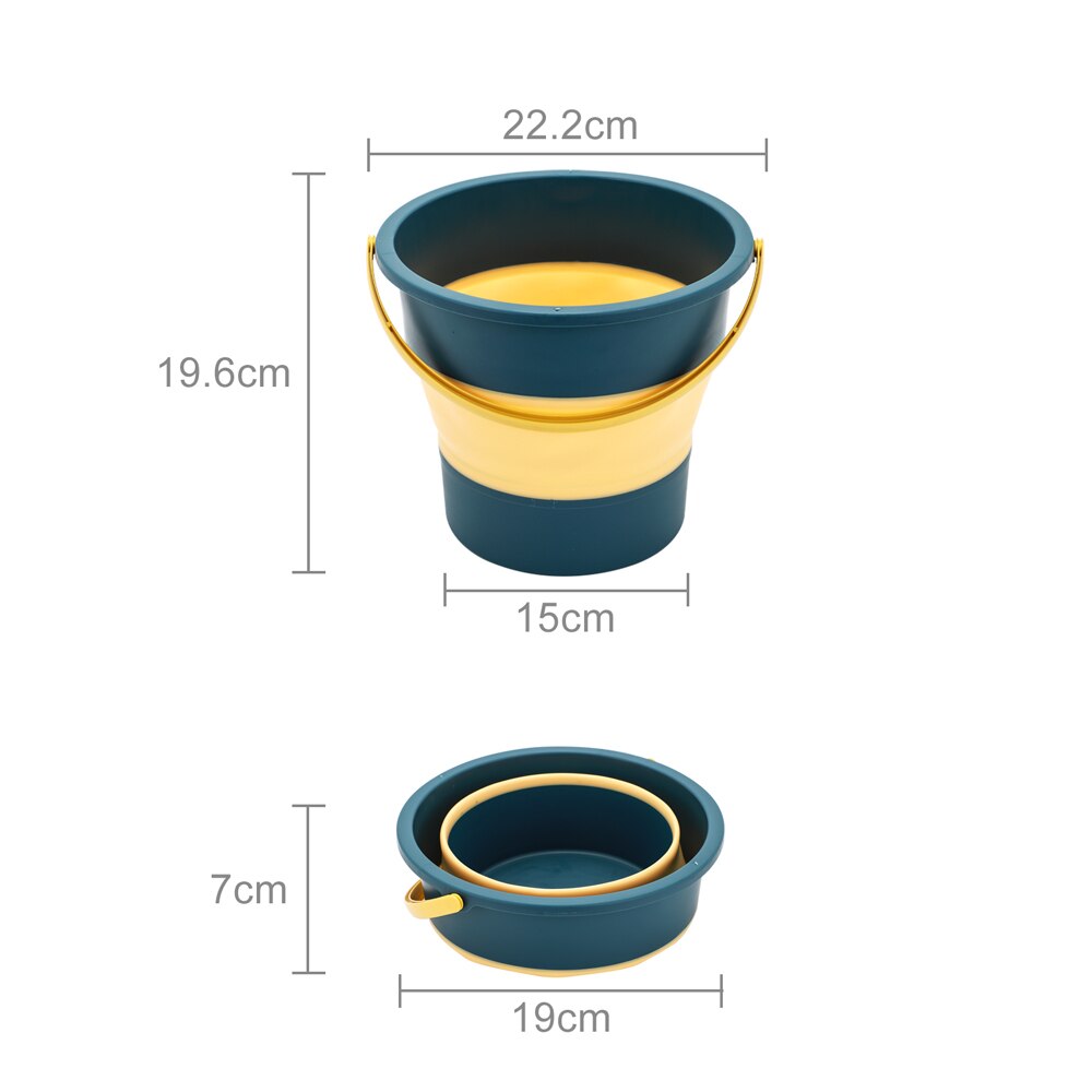 4.6L/10L/16.8L Collapsible Bucket Portable Folding Bucket PP TPE Car Washing Bucket Children Outdoor Fishing Travel Home Storage: Blue  S 4.6L
