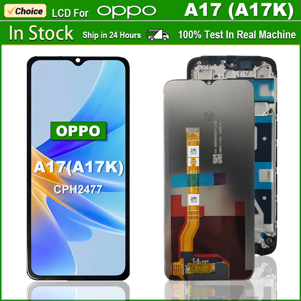 6.56 tuuman kehyksen vaihto oppo  a17 a17k lcd-kosketusnäyttöön digitointikokoonpano oppo  a17 a17k -näyttöön cph 2477 cph 2471