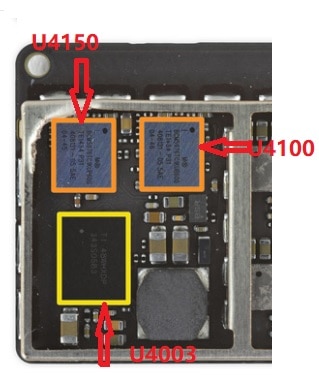 1set ( 3pcs ) U4100 U4150 U4003 touch ic for IPAD 6 AIR 2