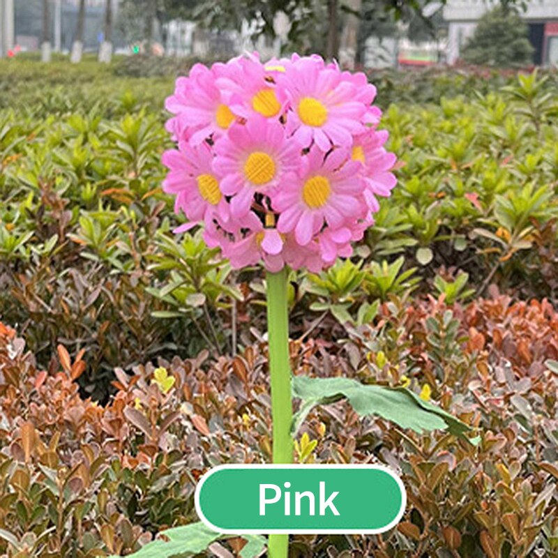 Solar Paardebloem Bloem Bal Licht Tuin Simulatie Bloem Grond Gazon Lamp Landschap Bloem Outdoor Waterdichte Solar Gazon Lamp: Pink Solar Light