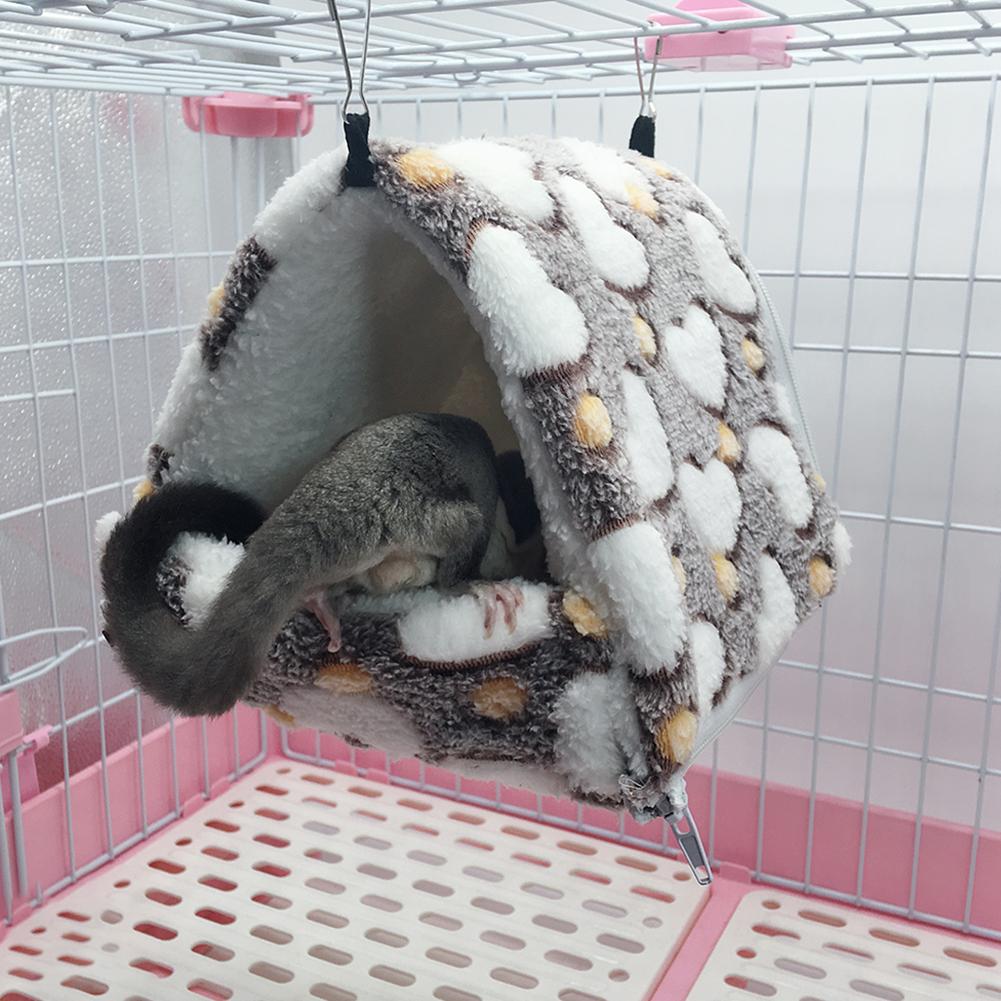 Tente-hamac molletonnée pour petits animaux de compagnie,petite maison douillette et confortable idéale comme lit pour un hamster, cochon d'Inde ou écureuil, au printemps et en hiver