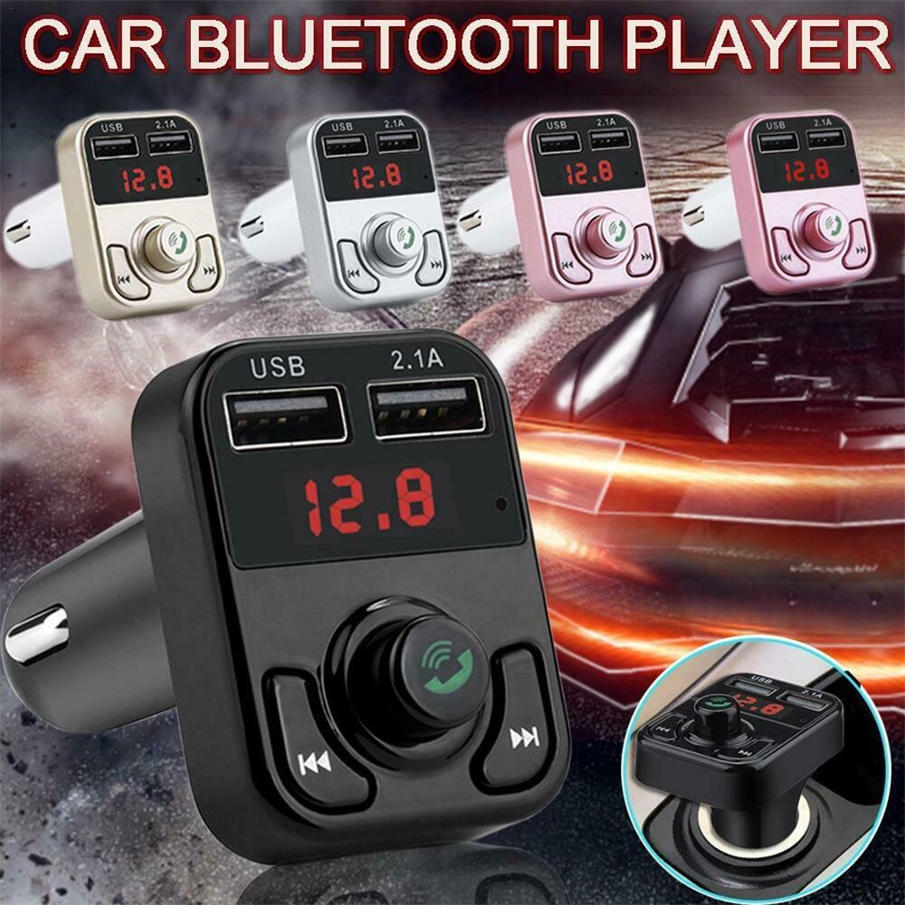 Transmetteur sans fil Bluetooth 5.0 FM pour voiture, mains libres, chargeur MP3, double affichage, lecteur équipé, double USB