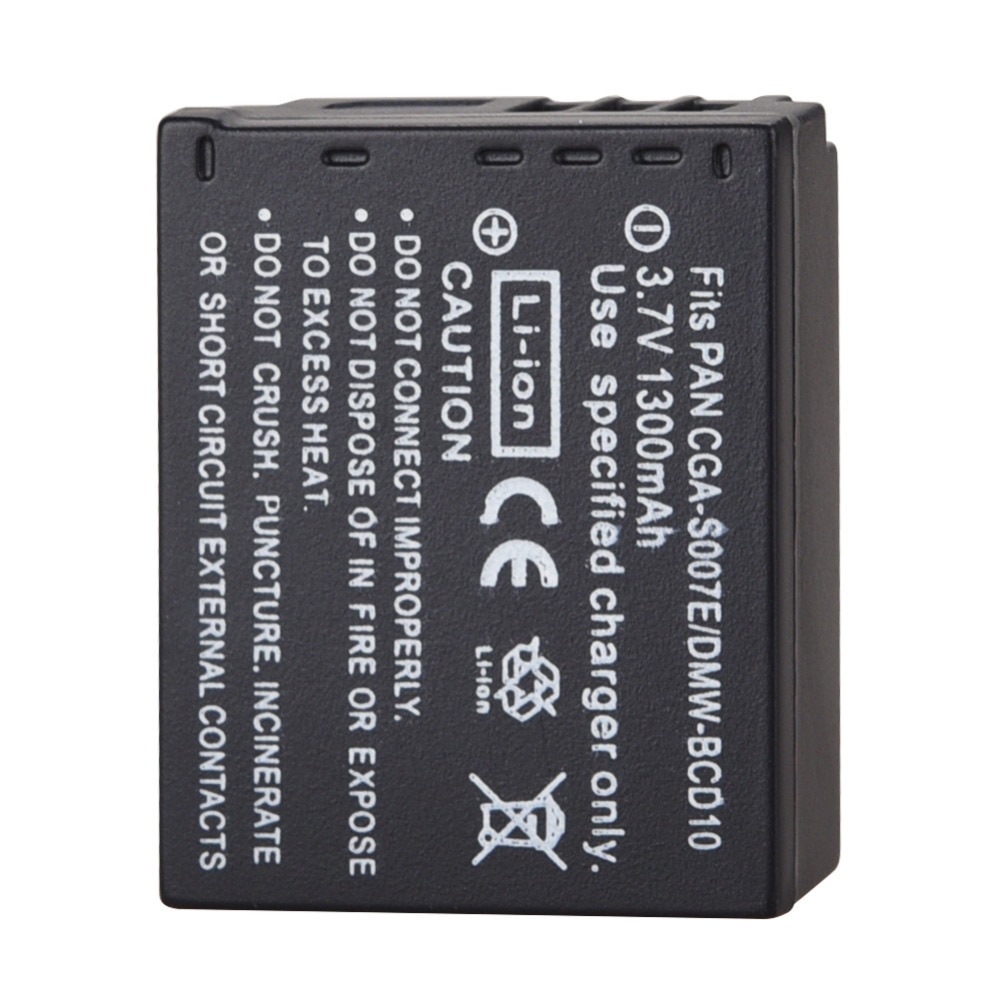 3.7 v 1300 mah CGA-S007 Oplaadbare Li-Ion Batterij Voor Panasonic Lumix DMC TZ1 TZ2 TZ3 TZ4 TZ5 TZ50 TZ15 Camera backup Batterij