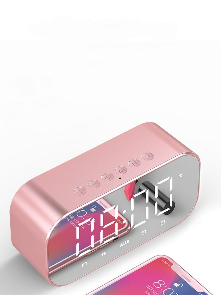 LED Mirror Alarm Clock Digital Wireless Bluetooth speaker home subwoofer mobile phone mini alarm clock Bluetooth small audio
