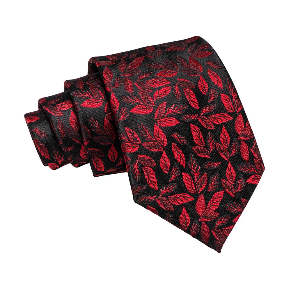 JEMYGINS classic silk jacquard tie 8cm leaf pattern ties for men business wedding Party necktie father Accessories: 004