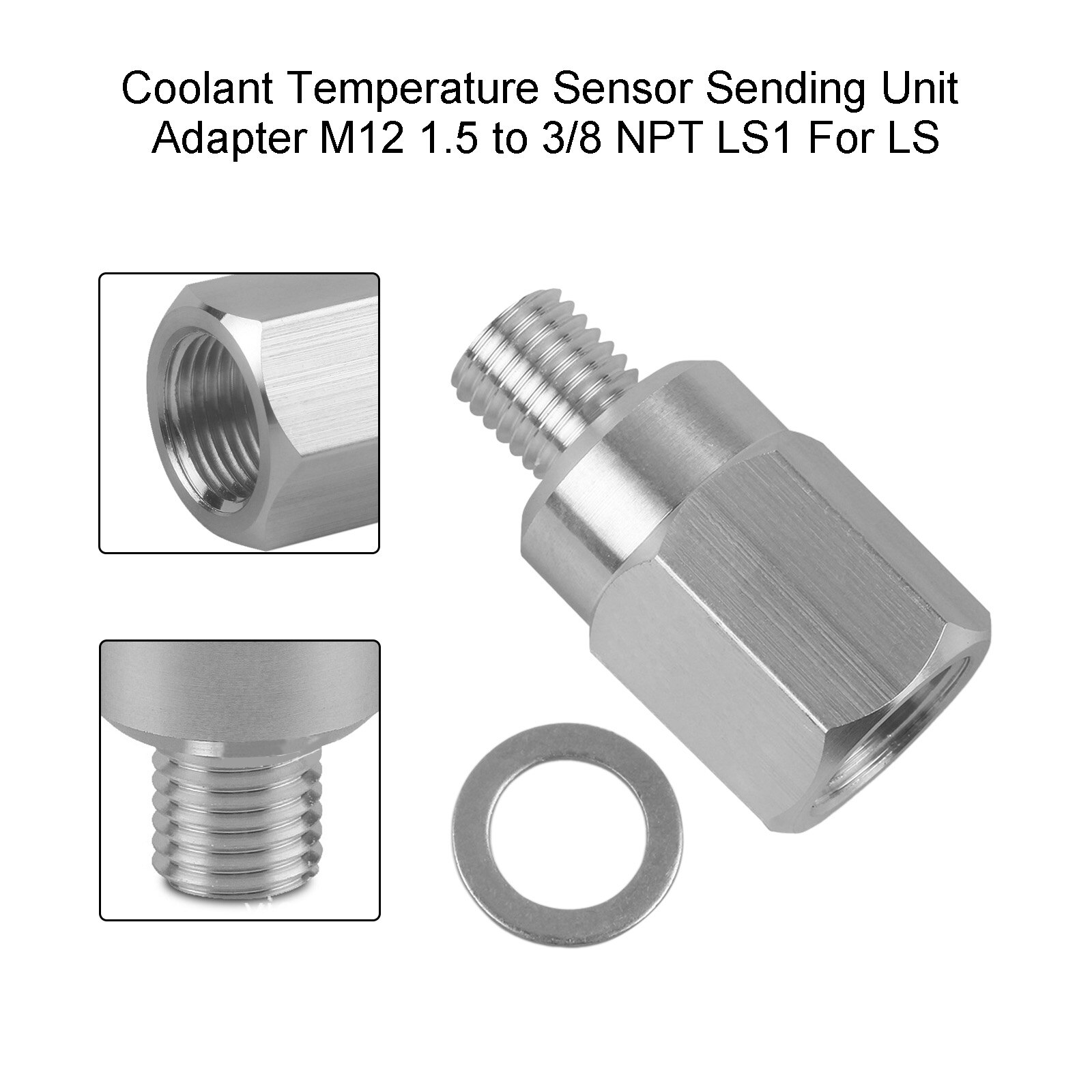 Artudatech Coolant Temperature Sensor Sending Unit Adapter M12 1.5 to 3/8 NPT LS1 For LS Car Accessories