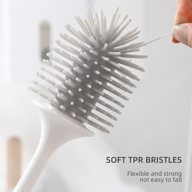 Cmxio Wc Borstel Siliconen Wc Cleaner Geen Dode Wall-Mount Of Staande Reinigingsborstel Kloof Schoonmaken Badkamer accessoires