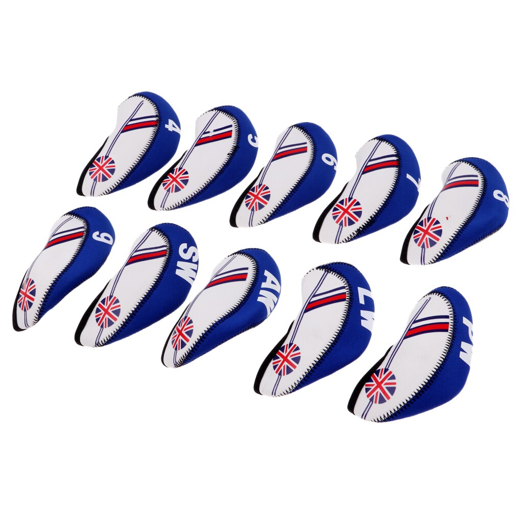 10 Pcs Golf Headcovers Head Covers Iron Beschermen De Union Jack