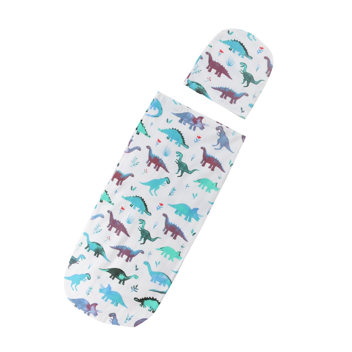 Emmababy Pasgeboren Baby Jongens Meisjes Leuke Inbakeren Deken Slapen Inbakeren Mousseline Wrap + Hoed 2 stks: Dinosaur