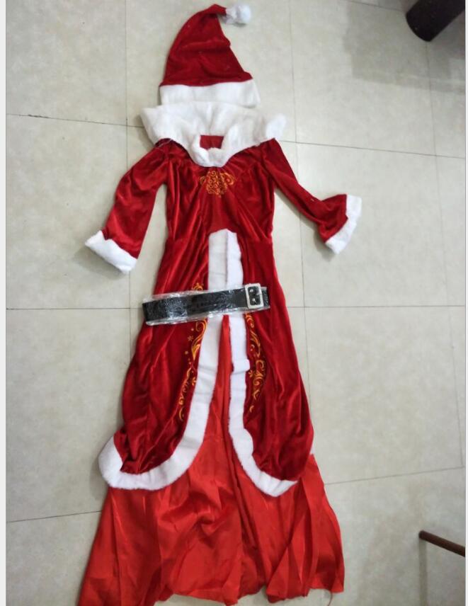 Deluxe Vrouwen Kerst Kostuum Cosplay Paar Miss Ker Grandado 8596