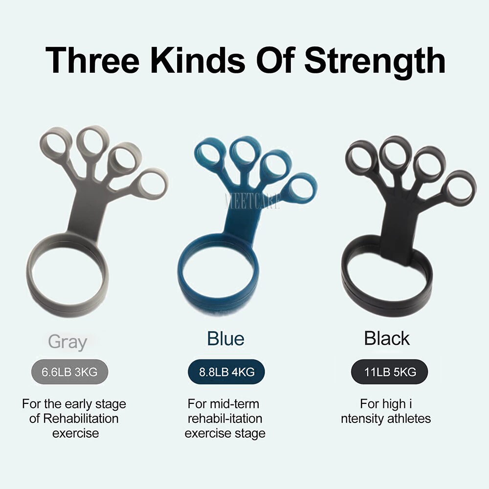 3PCS Finger Gripper Silicone Hand Gripper Resistance Band Hand Grip Wrist Stretcher Finger Expander Strength Trainer Exercise: Default Title