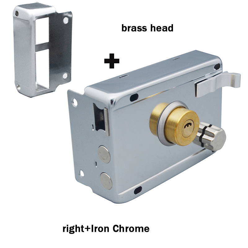 Stainless Steel Modern Rental House Door Lock Multifunctional Family Living Room Wooden Door Indoor Office Anti-theft Door Locks: Brass head right-1