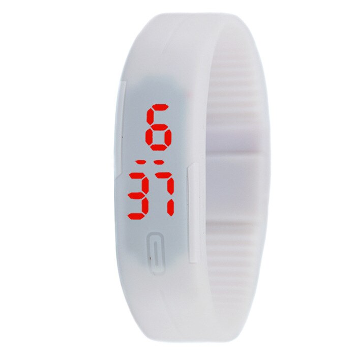 Led digital sports børneur slik farve børn børn ure fødselsdag for drenge piger ur gummi led børn ure: Hvid