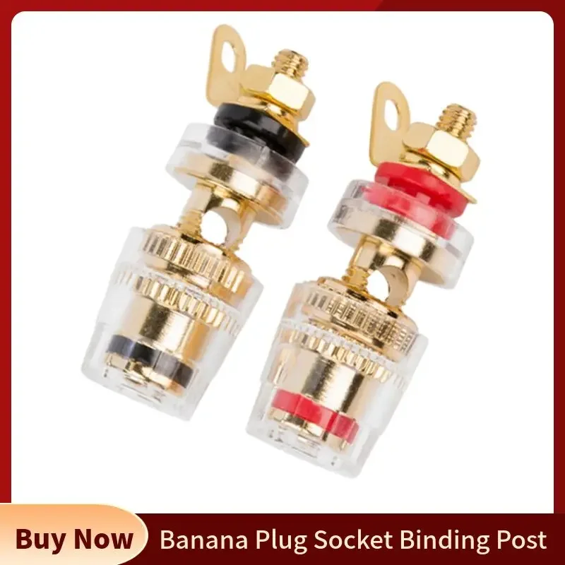 Connecteur de fiche banane, prise Audio, poste de liaison de 4mm pour amplificateur, bornier de haut-parleur, électronique grand public plaquée or
