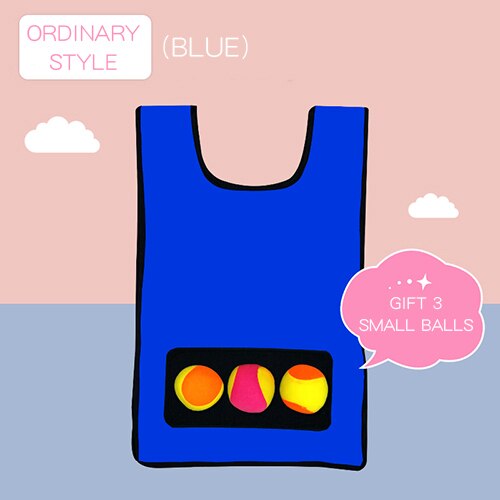 Ruizhi Children Throwing Game Vest Kindergarten Sticky Ball Vest Parent-Child Interaction Outdoor Game Sense Training RZ1003: 3 balls blue