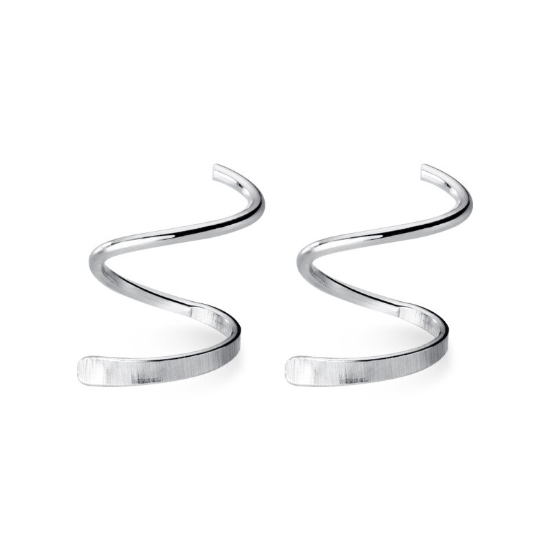 La Monada Onda A Spirale Orecchini A Cerchio Per Le Donne In Argento 925 Belle Donne Dei Monili Degli Orecchini di Disegno Orecchini A Cerchio In Argento Sterling 925: SILVER