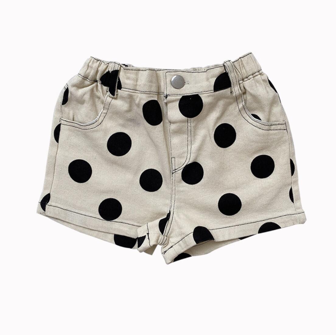 Stijl Meisjes Jongens Stippen Shorts Zomer Katoen Mode Kinderen Shorts: 4T