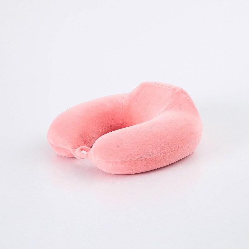 Memory Foam Memory Foam Crystal Velvet Sleep Travel Pillow Memory Pillow U-Shape Pillow: pink