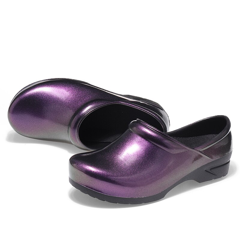 AtreGo Womens Gradient Kitchen Chef Work Shoes Oil-resistant Waterproof Non-slip Hotel Restaurant Chef Shoes Flat Sandals