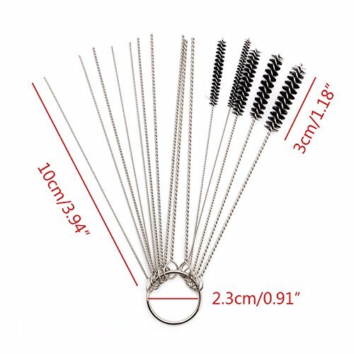 Carburetor Carbon Dirt Jet Cleaner Tool Kit 10x Cleaning Needles With 5x Brushes