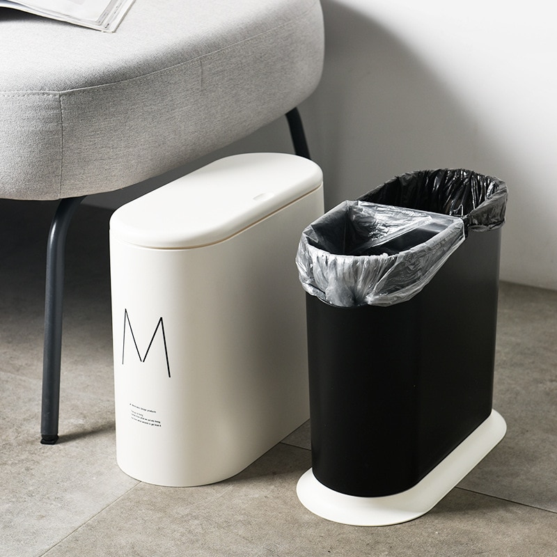 Prullenbak Rechthoek Plastic Push Vuilnisbakken Grote-Size Vuilnisbak Huishoudelijke Afval Opbergbakken Voor Keuken Badkamer Bustbin
