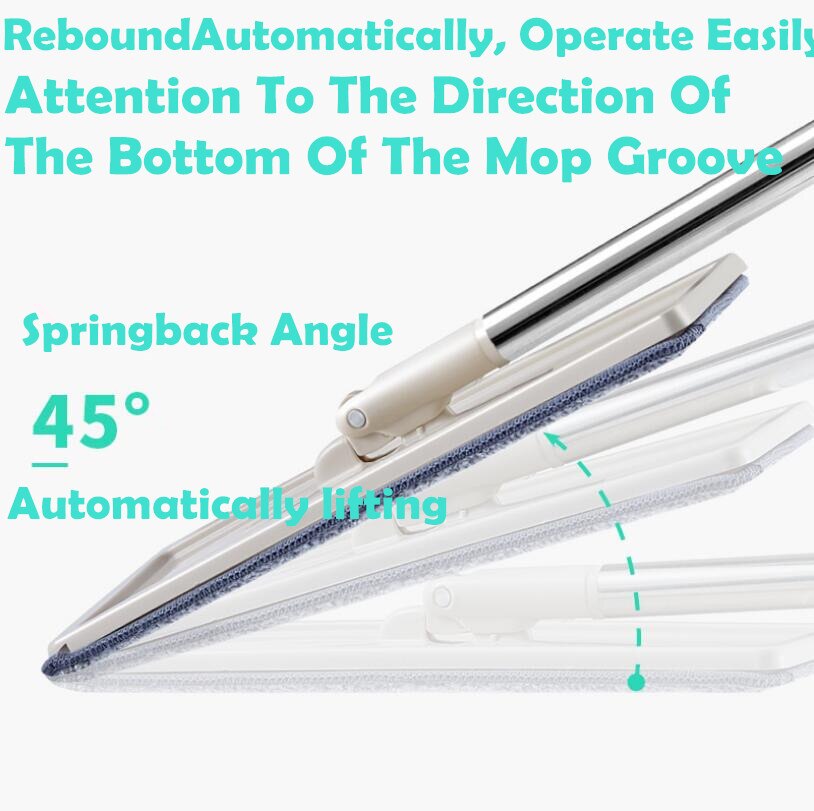 Flat Squeeze Mop and Bucket Hand Free Wringing Floor Cleaning Mop Microfiber Mop Pads Wet or Dry Usage on Hardwood Laminate Tile