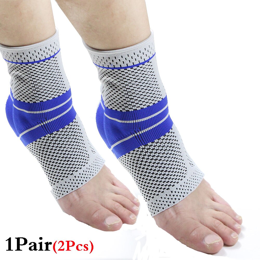 TopRunn Foot Socks Ankle Brace Compression Support Sleeve with Silicone Gel-Boosts Recovery from Joint Pain,Sprain, Heel Spur: Gray-1Pair / L
