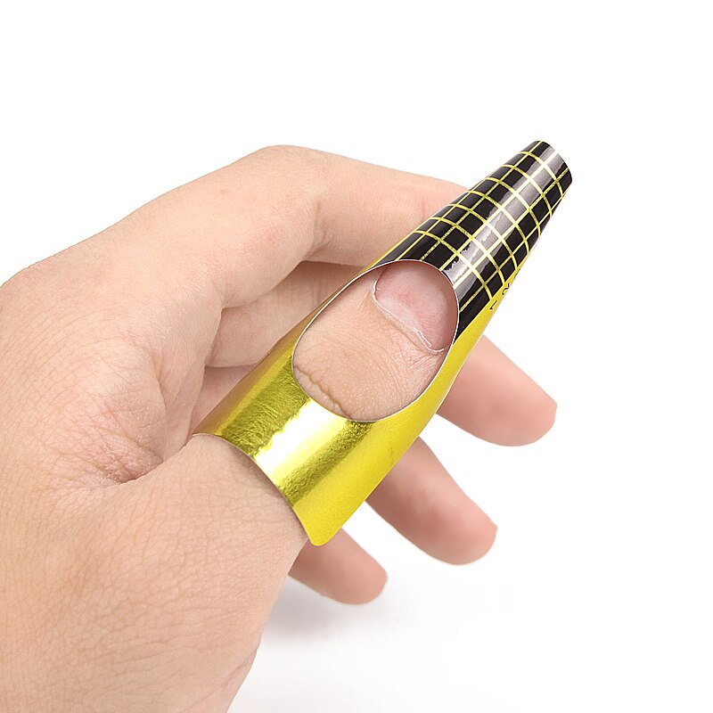 100 PCs Professionele Franse Nail Forms Tips Nail Art Form Acryl Tip Gel Nagels Sticker Uitbreiding Krul Vorm Voor Nail polish Gids