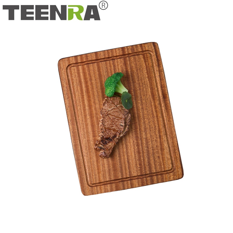 TEENRA Solid Wood Cutting Board Non-slip Kitchen Chopping Board Vegetable Meat Tools Cutting Board Kitchen Accessories: Default Title