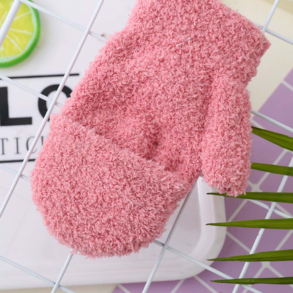 Kids Coral Fleece Dikker Half Vinger Flap Baby Handschoenen Winter Warm Houden Kinderen Kids Handschoenen Zachte Handschoenen Opvouwbare Wanten