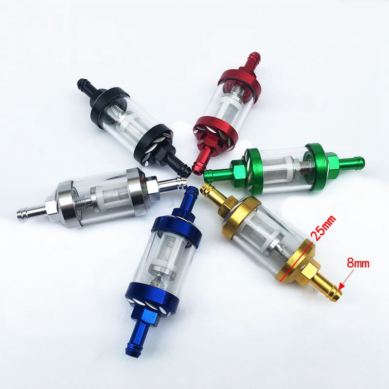 Universal 8mm gass filterrenser for motorsykkel pit dirt bike atv olje gassfilter universal 8mm oljerenser