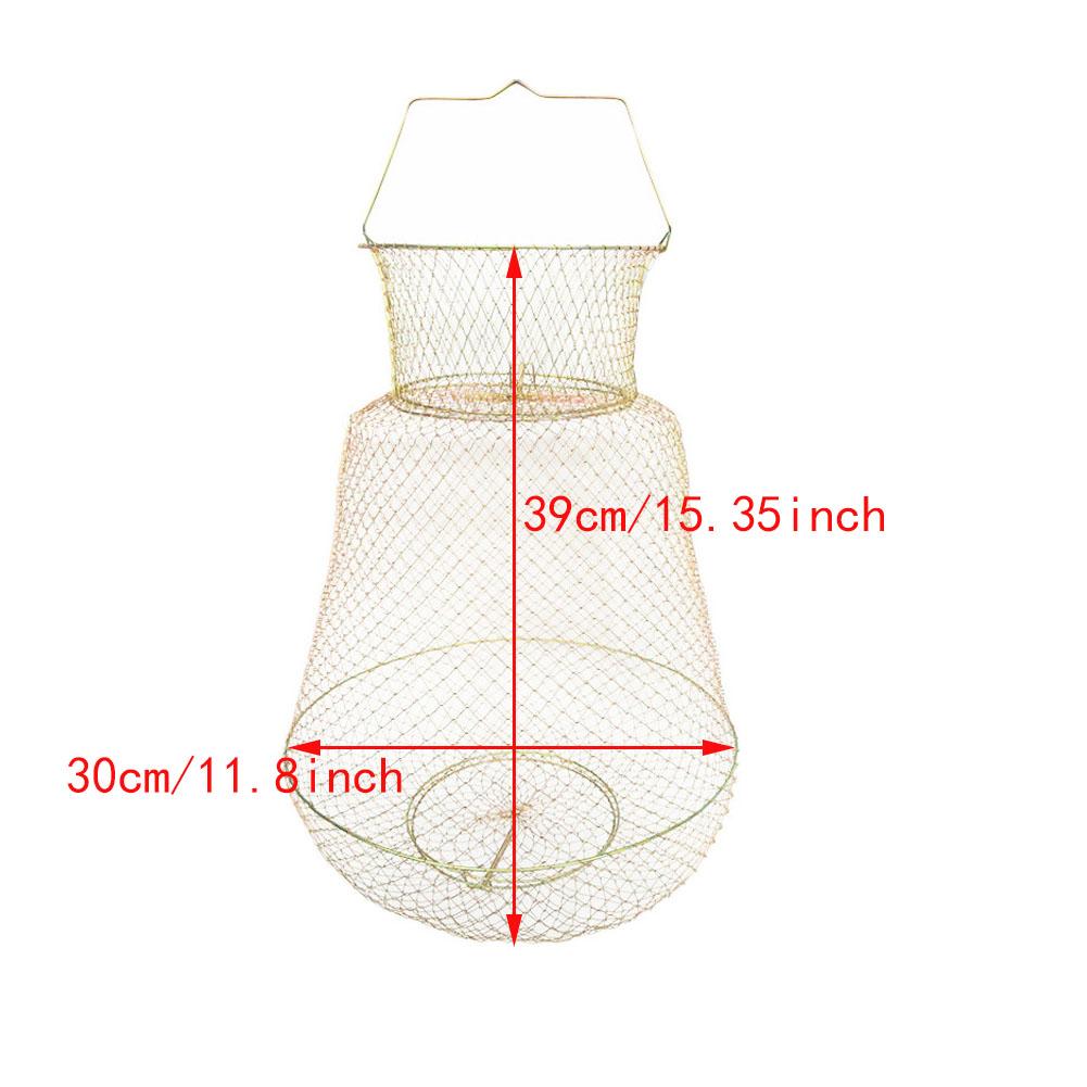 Foldable Portable Steel Wire Fishing Pot Trap Net Crab Crawdad Cage Fish Basket aparejos y productos de protección para peces