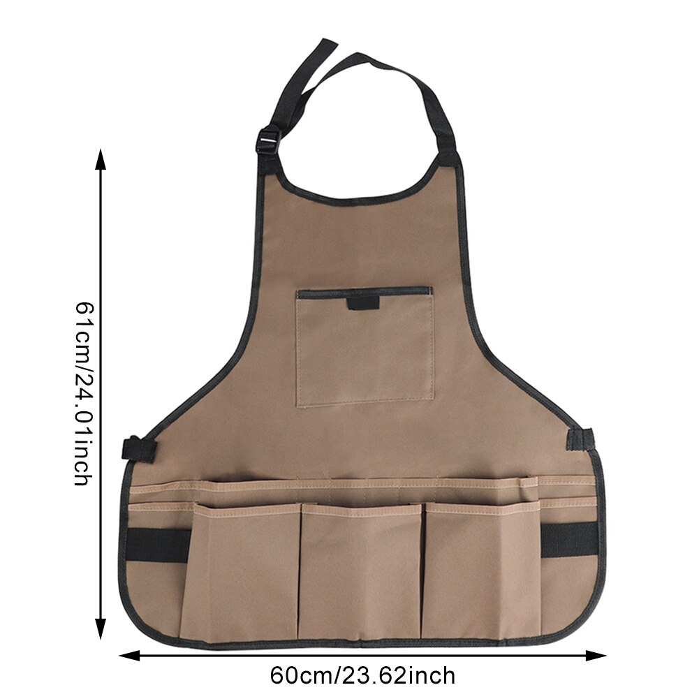Garden Apron Utility Canvas Heavy Duty Work Apron Protective Waterproof Apron Cross-Back Straps Adjustable Gardener Woman Tool