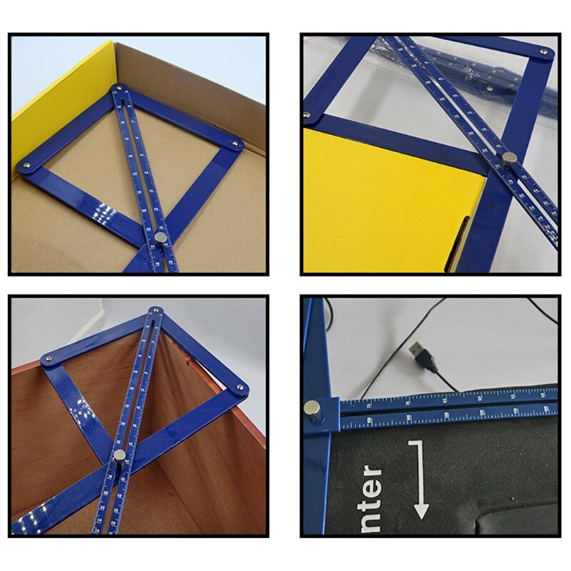 Transportador multifuncional de 38cm y 45cm, modelo de carpintería, herramienta de ángulo cuadrado para manualidades, buscador de esquinas, regla cuadrada